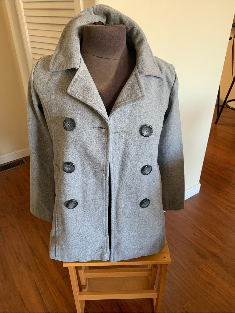 Me Jane youths Double-Breasted Light Gray Peacoat
